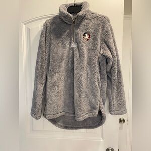 Collegiate brand FSU Florida state seminole football fleece half zip size medium